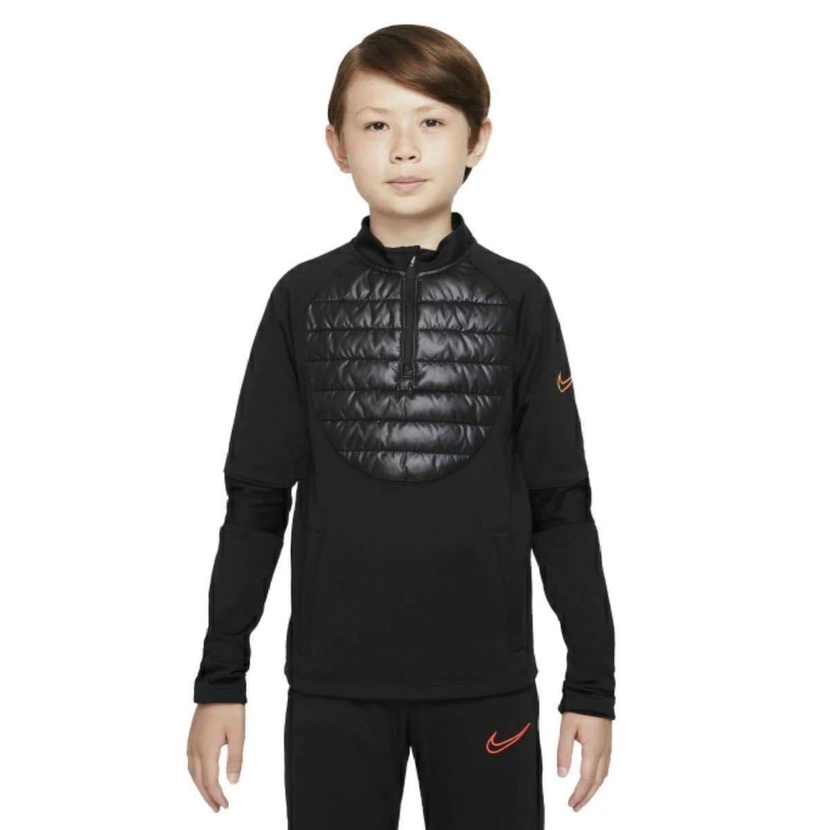  новый товар обычная цена 7150 иен 140.NIKE Nike Junior красный temi- длинный рукав дрель верх Kids футбол одежда черный чёрный pi стерео 