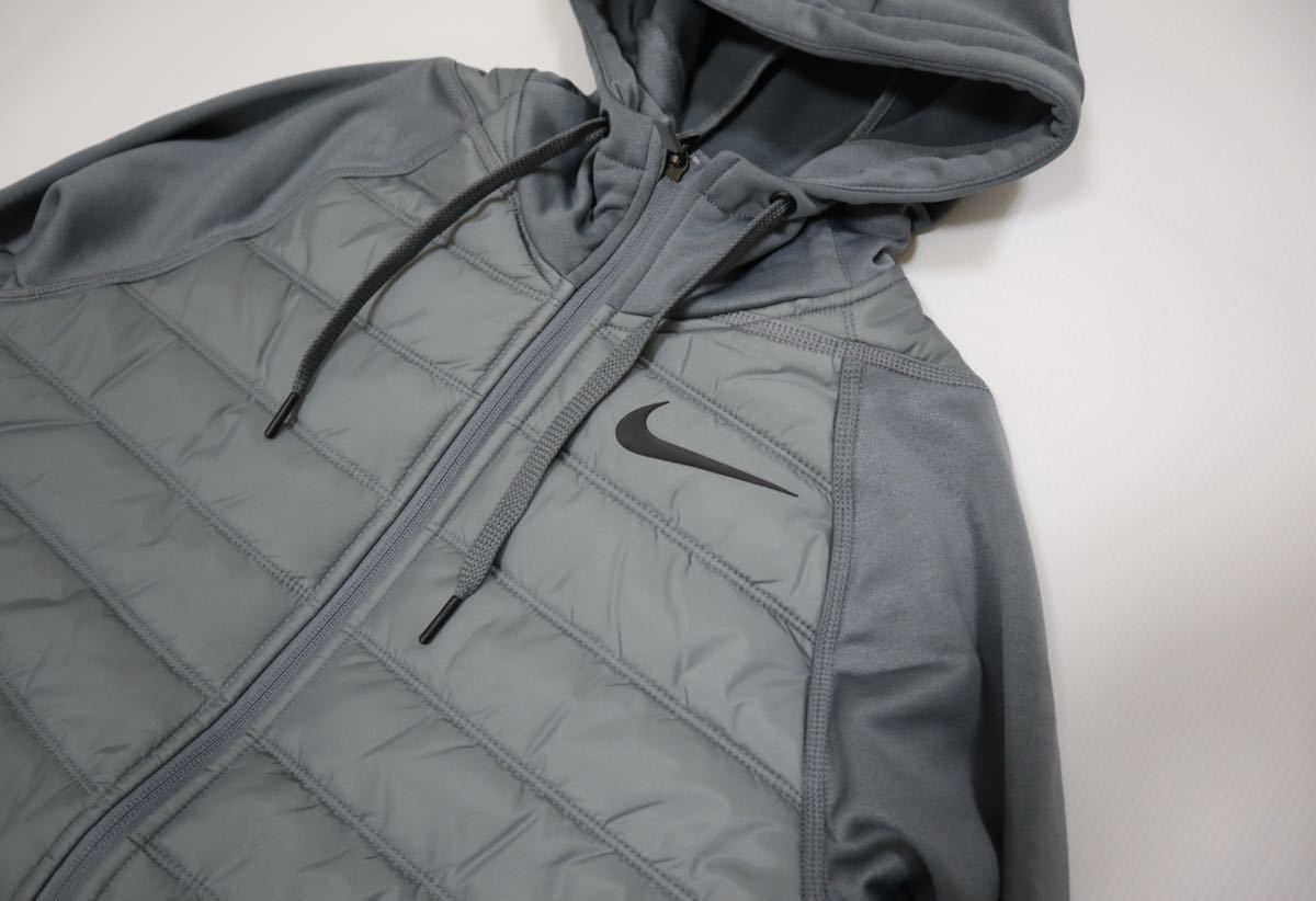 新品 定価13200円 NIKE ナイキ メンズ　サーマ フルジップ パーカー　フリースフルジップジャケット　アウター　グレー_画像4