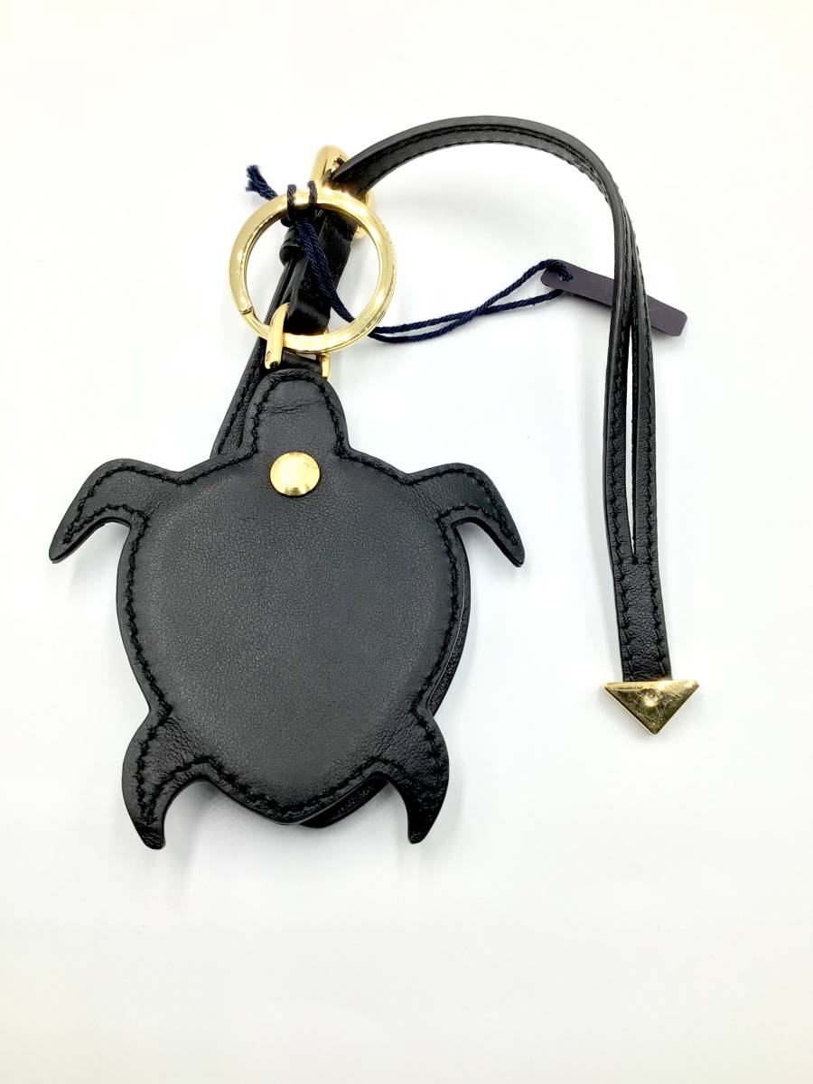 PRADA Prada mirror mirror ta-toru turtle leather black ko green green black black Gold metal fittings bag charm key holder 