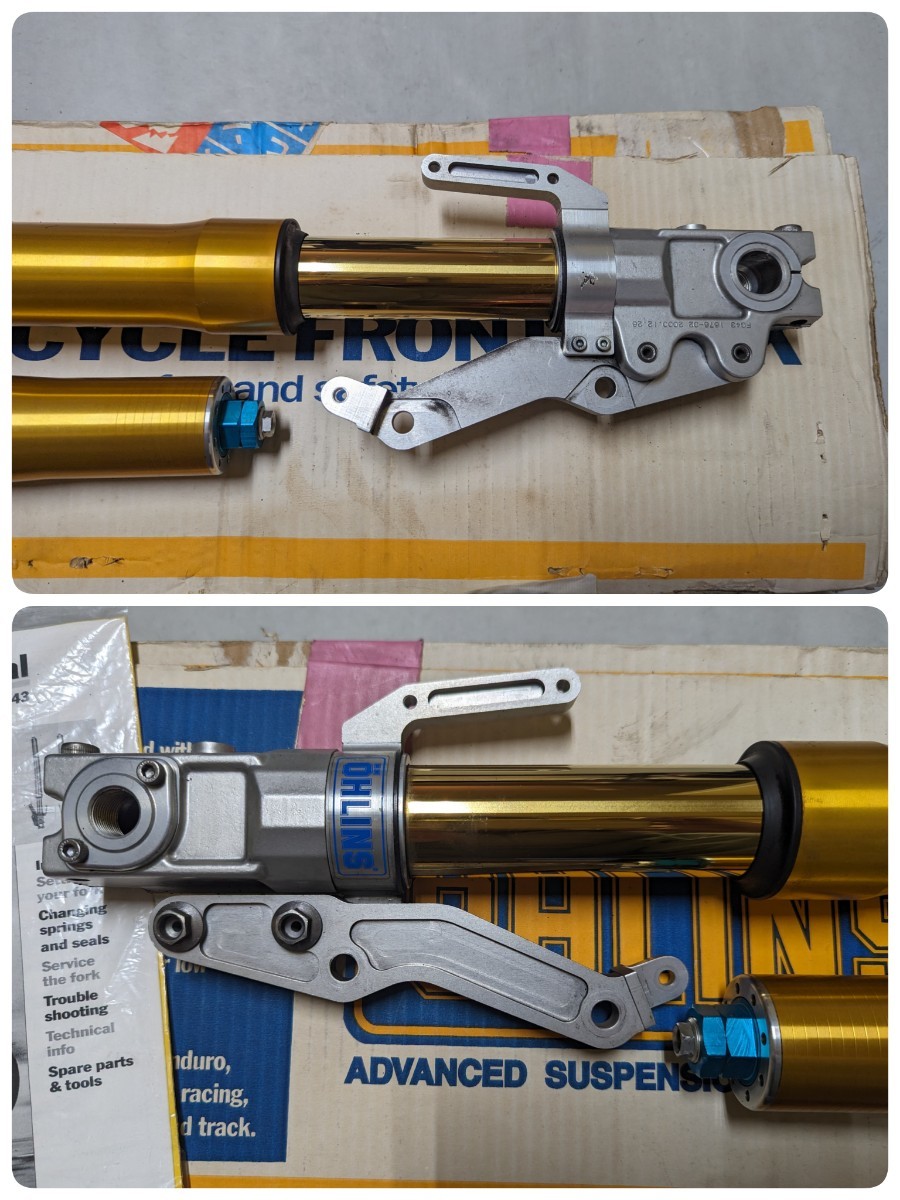 希少 絶版 初代 YZF-R1 4XV 5JJ 用 OHLINS オーリンズ 倒立フロントフォーク FG43 美品_画像2