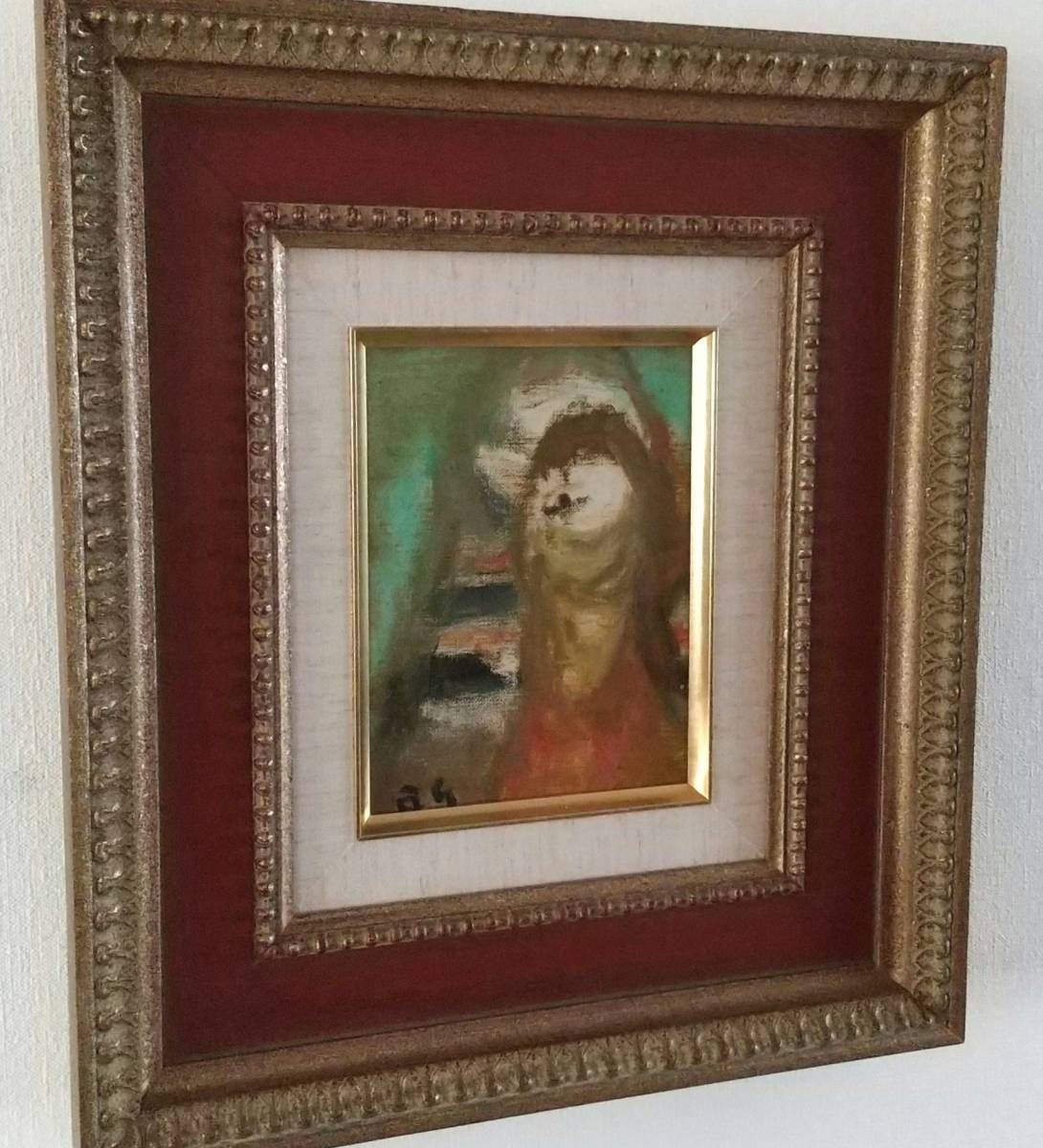  after wistaria love . oil painting 1974 year work with autograph 1 point thing frame [ genuine work guarantee ] distinctive world .. cheap wistaria ..