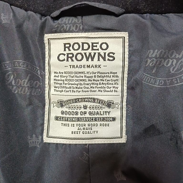 ◆ロデオクラウンズ　RODEO CROWNS　レディース　ロング ウール ダッフルコート　Sサイズ　ネイビー　紺　アウター_画像7