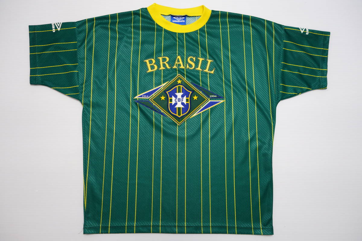 230■UMBRO 1994年 BRASIL ブラジル代表 選手仕様 トレーニングユニフォーム ブラジル代表80周年記念デザイン/L 【送料300円】_画像1