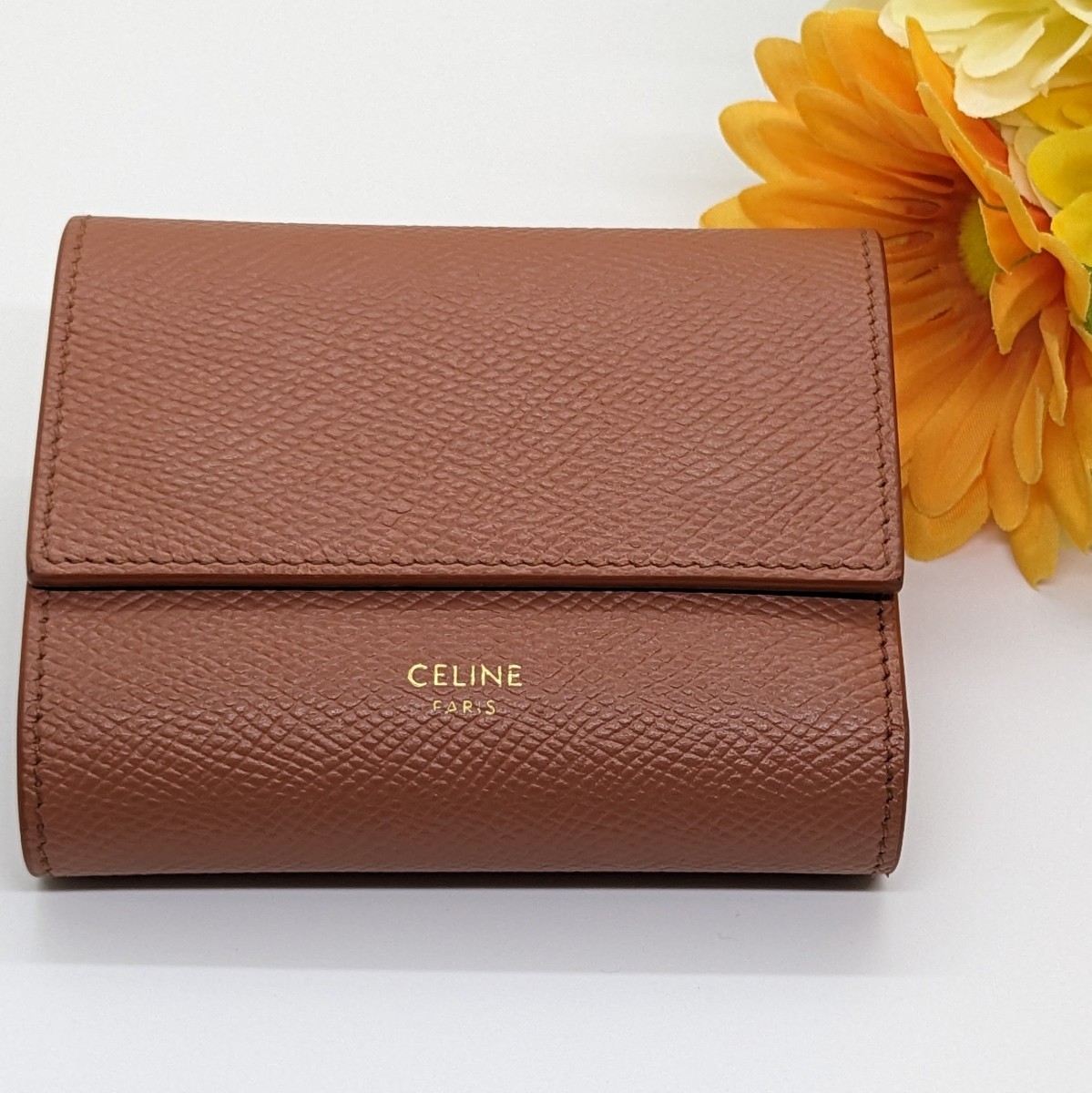 セリーヌ CELINE レザー スモールトリフォールド ウォレット 三つ折り財布_画像1