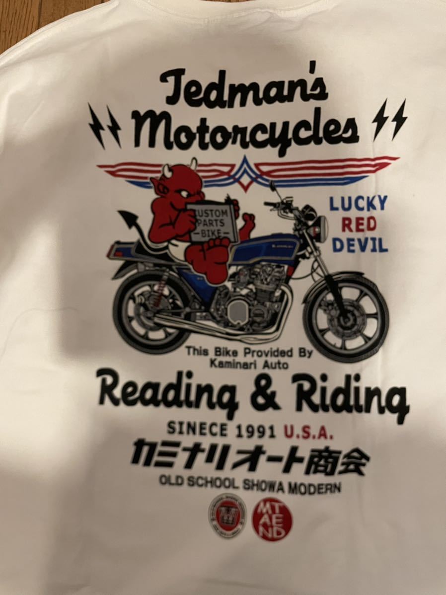 テッドマン カミナリモータースコラボ長袖Ｔシャツ 44サイズXL カワサキ空冷四発！_画像3