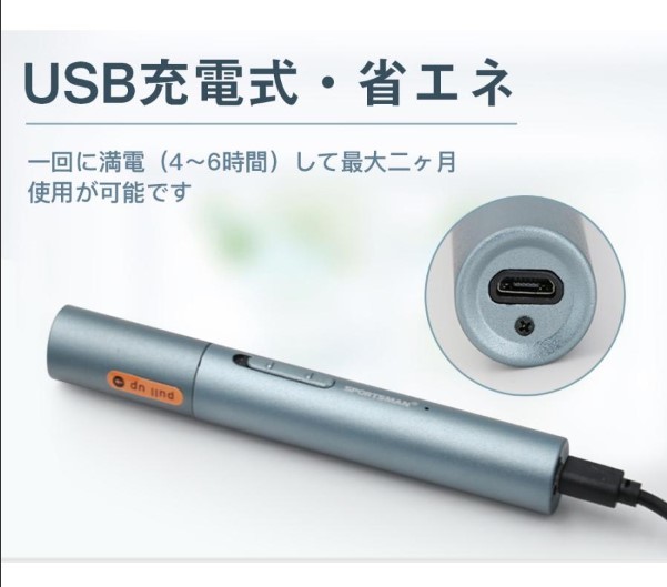 鼻毛カッター １台3役 電動式 髭剃り USB充電式 防水 （ネイビー色）