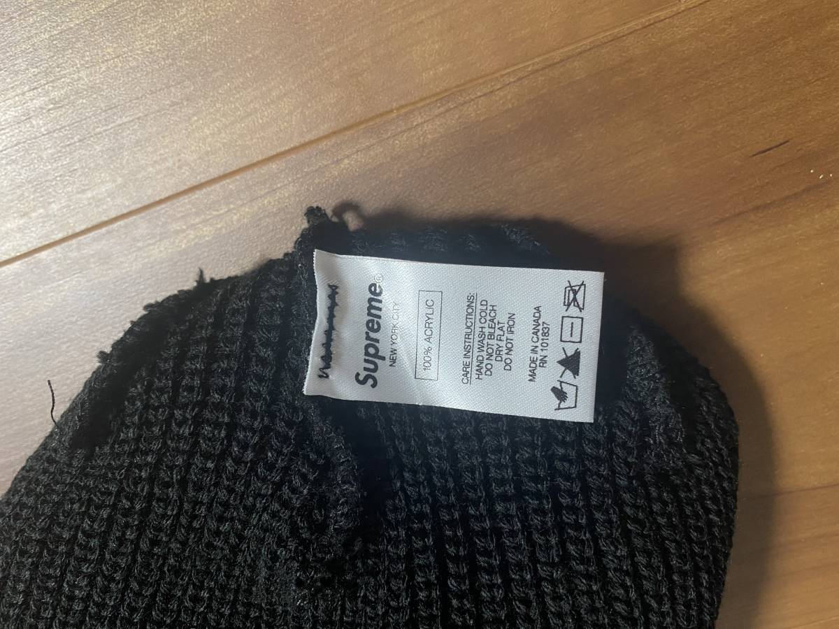 新品 SUPREME シュプリーム Loose Gauge Beanie スクリプトロゴ ビーニー ニット キャップ 黒 ブラック_画像2