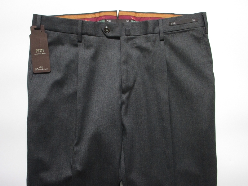 新品 PT01 ウール ストレッチ パンツ スラックス SUPER SLIM FIT 52 ダークグレー PT TORINO 秋冬_画像4