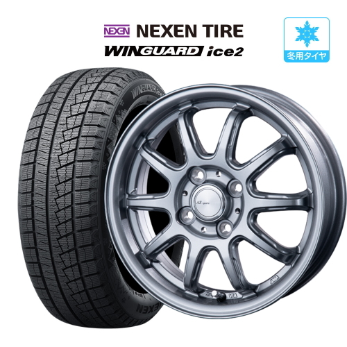 スタッドレス ホイール 4本セット AZ-SPORTS RC-10 NEXEN ネクセン WINGUARD ウィンガード ice 2 155/65R14_画像1