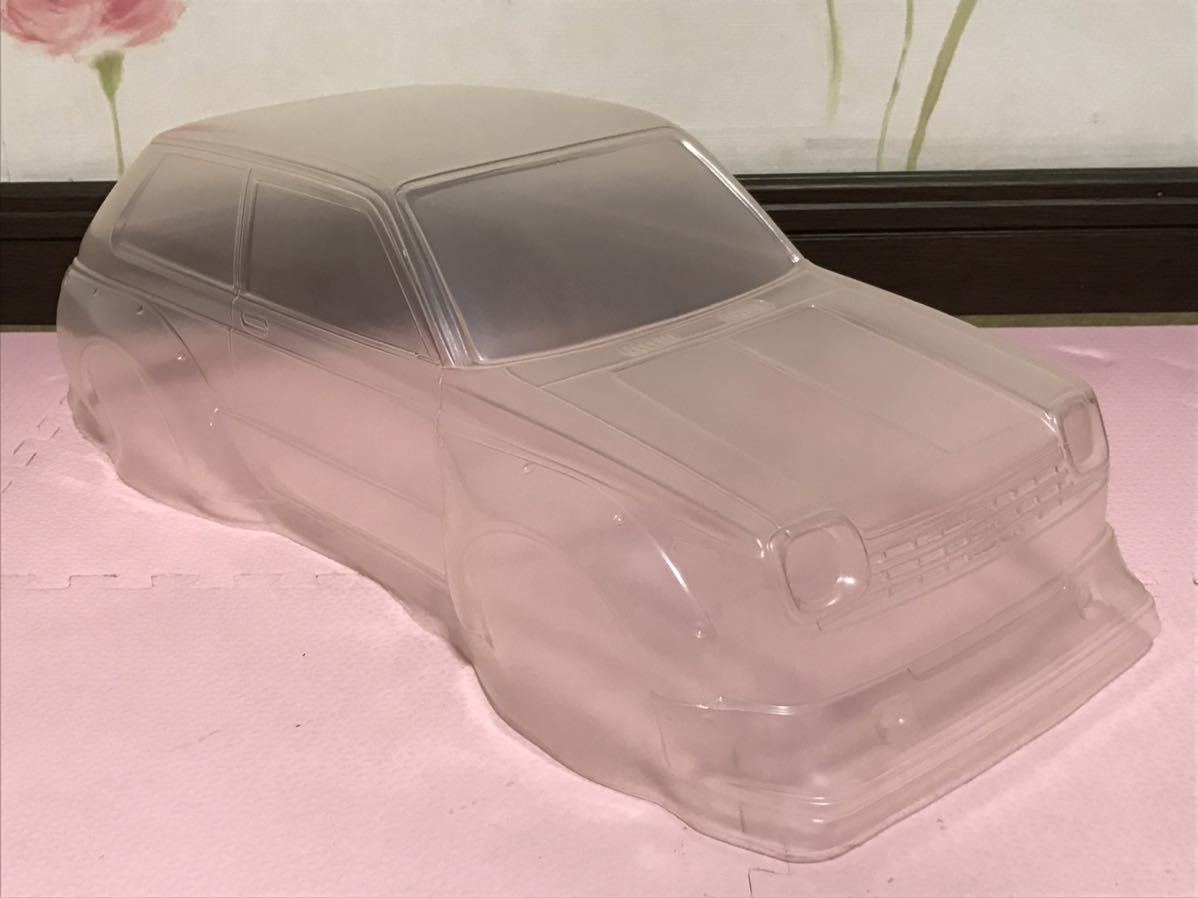 送料無料　1/10 当時物　トヨタ　スターレット KP61 未塗装 ラジコンボディ パンドラ PANDORA RC TOYOTA STARLET 旧車 オーバーフェンダー