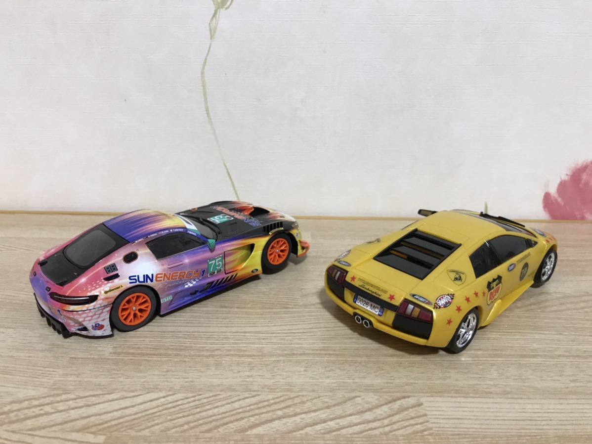 送料無料　1/32 ジャンク スロットカー 4台セット　メルセデスAMG BMW Z4 GT3 ランボルギーニ ムルシエラゴ SLOT CAR carrera等_画像6