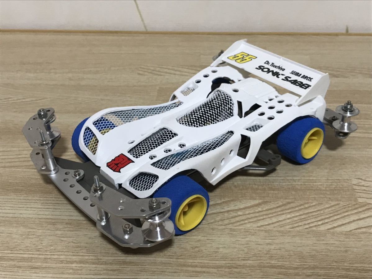 送料無料　当時物　タミヤ　ミニ四駆　ソニックセイバー　カスタム車体　スーパーXシャーシ　改造車　TAMIYA