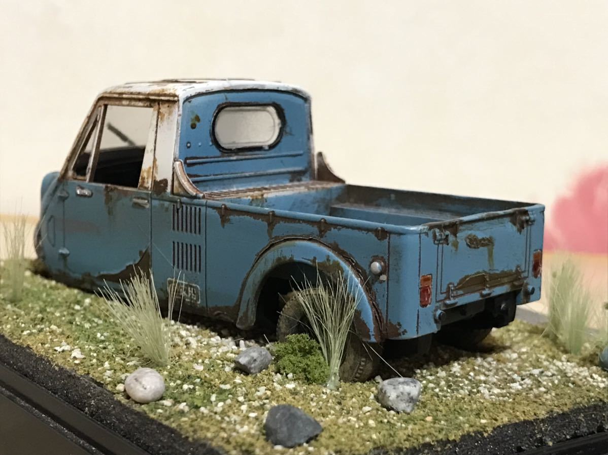 送料無料　1/32 プラモデル完成品 廃車 草ヒロ ジオラマ マツダ K360 MAZDA TRUCK オート三輪 トラック 旧車