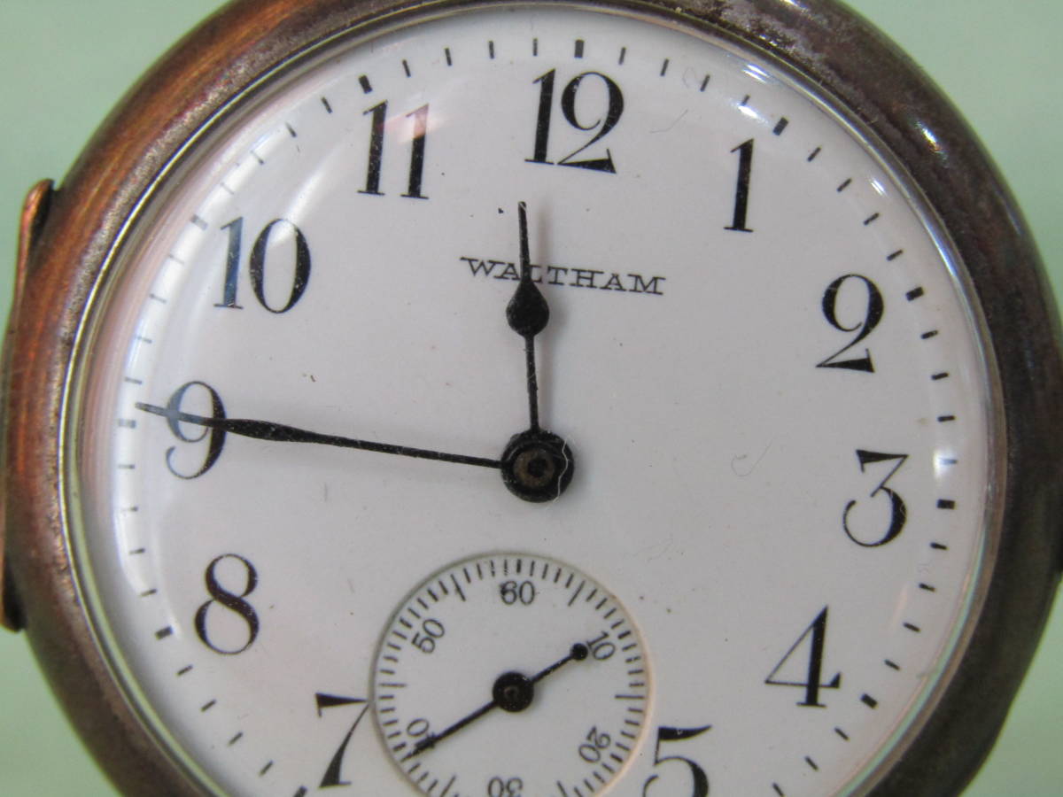 高級 懐中時計 ウォルサム 115年前 Waltham 純正純銀二枚蓋 無傷文字盤 ゼンマイ手巻き時計 注油完動品 /// 精工舎 エンパイアseikosha_無傷の文字盤。正確な時間教示する。