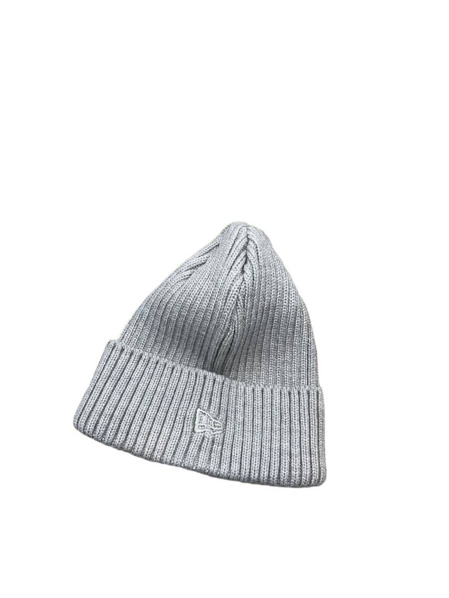 ニューエラ ニットキャップ NE908 ビーニー帽 刺繍ロゴ ワンサイズ ヘザーグレー ユニセックス 防寒 NEWERA CLASSIC CUFF BEANIE 新品_画像3