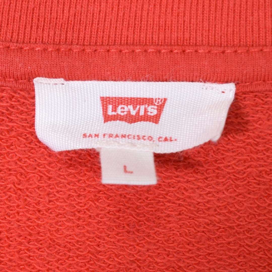 [ free shipping ] Levi's sweat red red white Logo print sweatshirt Levis lady's L cropped pants American Casual old clothes @CF0704