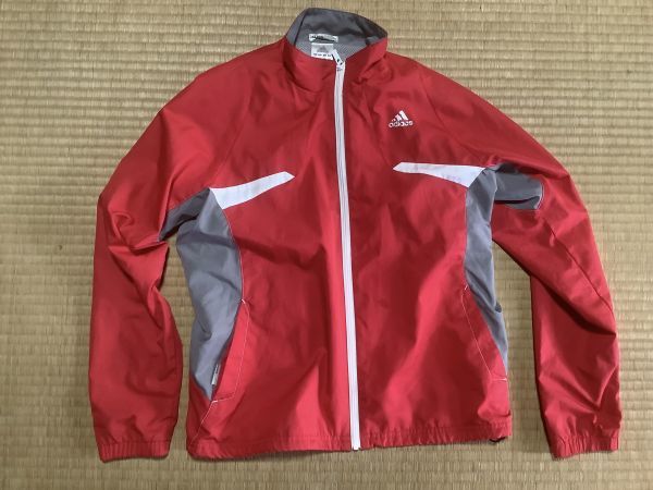 アディダス adidas 赤 ウィンドブレーカー ジャケット M 150〜160_画像1