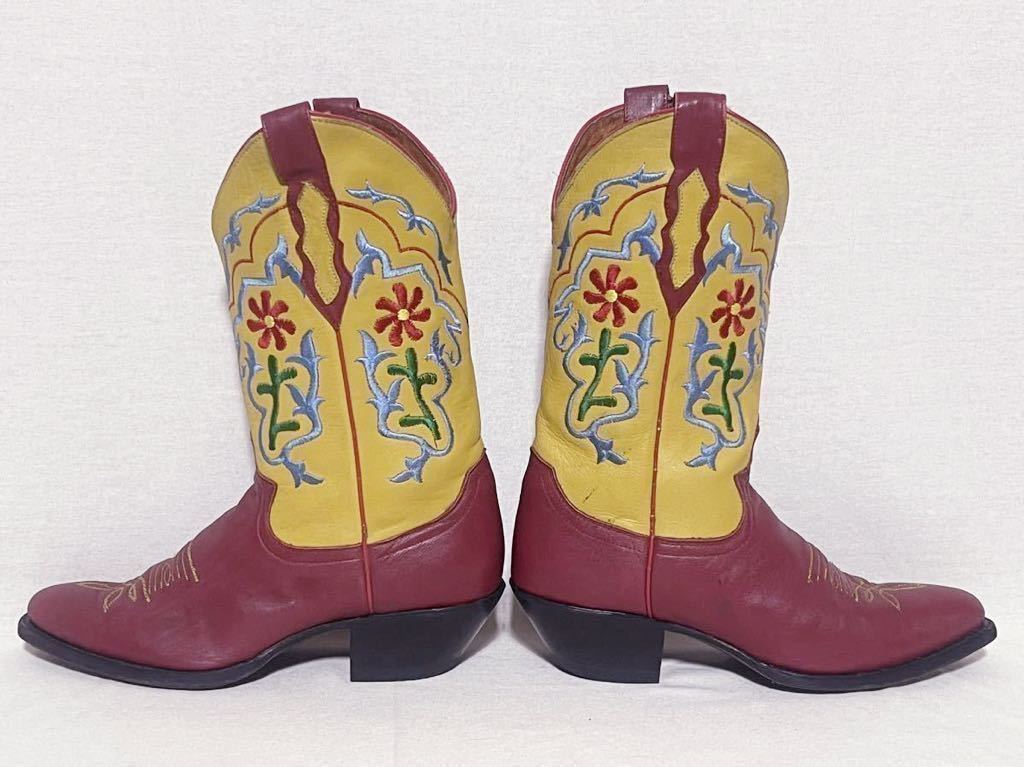 [Justin] Justin western boots leather leather western boots vintage cut . return embroidery lady's size 7B