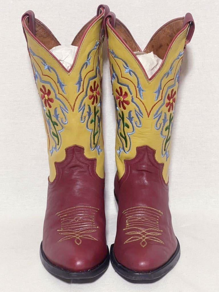 [Justin] Justin western boots leather leather western boots vintage cut . return embroidery lady's size 7B