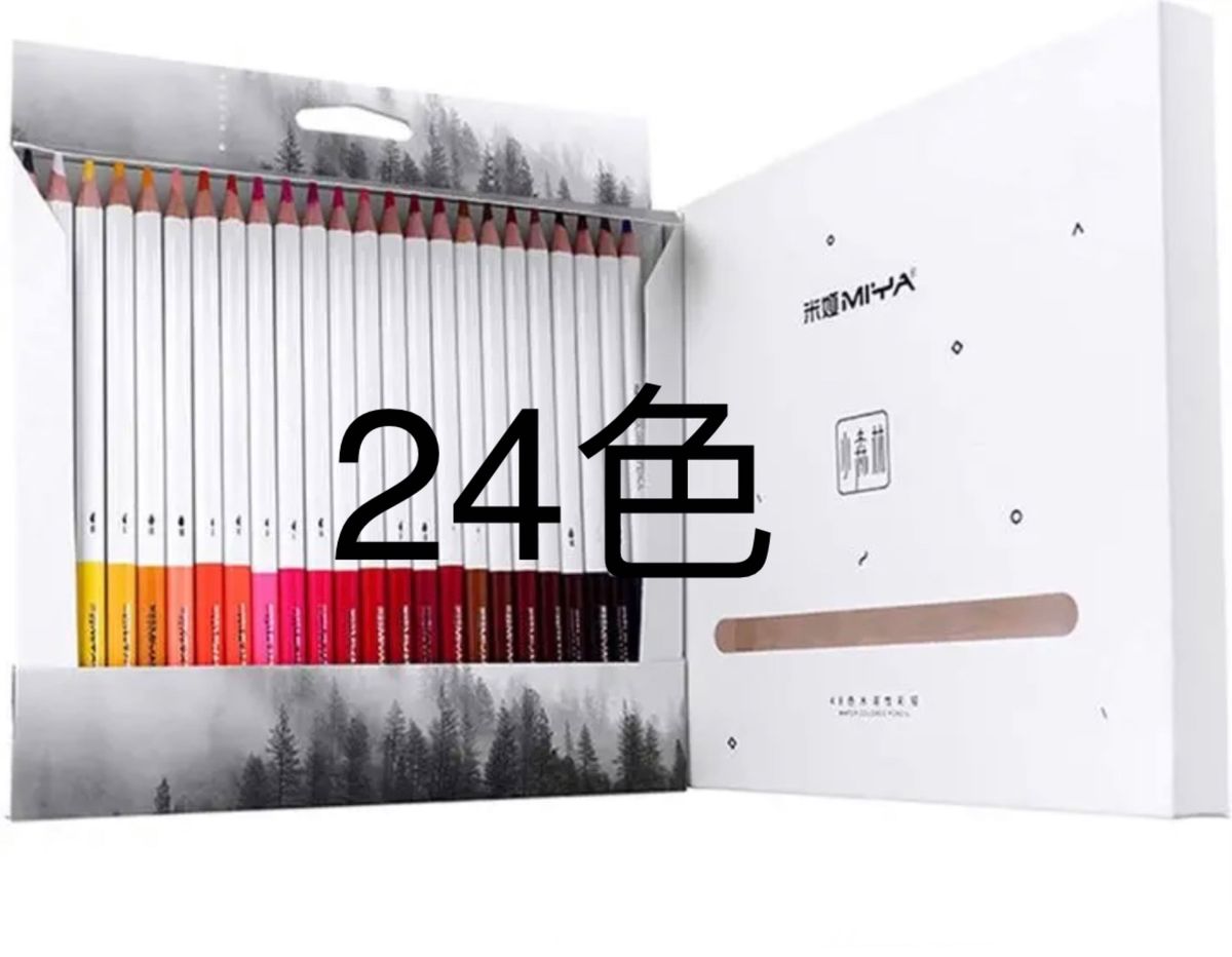 色鉛筆 24色セット 水溶性 水彩色鉛筆  大人の塗り絵