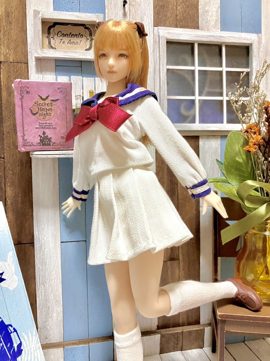 バッグ付きセーラー服セット 1/6サイズ TBLeague ファイセン シームレス フィギア オビツ アゾン ジェニー バービー ドール 服 リカ タカラ_画像8