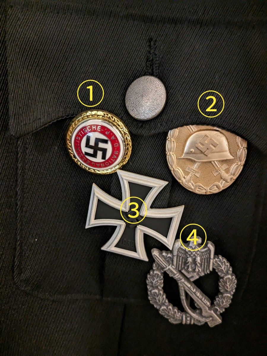 激レア】旧ドイツ軍/SS師団/中佐/軍服/軍帽/勲章/レプリカナイフ 激レア】旧ドイツ軍/SS師団/中佐/軍服/軍帽/勲章/レプリカナイフ