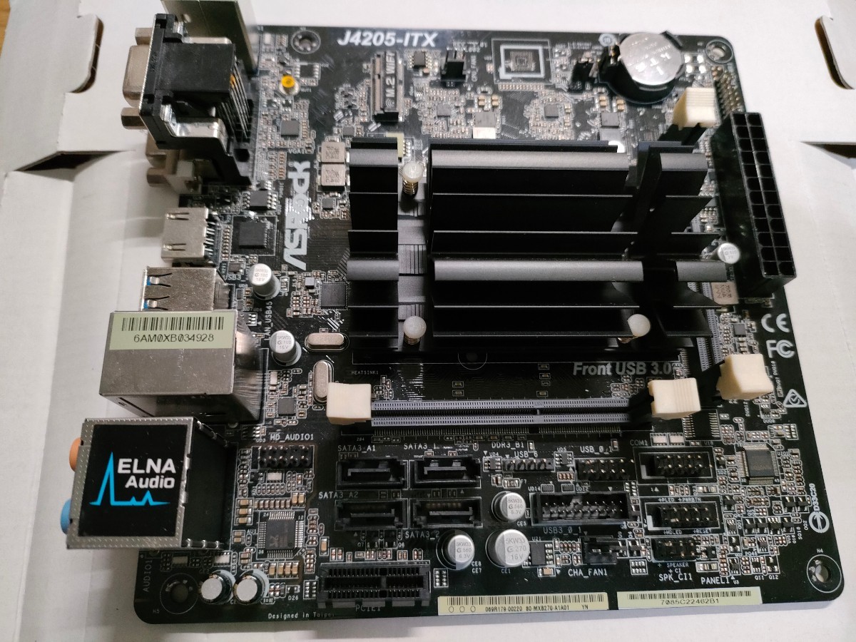 mini-itx J4205-ITX ASROCK ファンレス BIOS起動確認