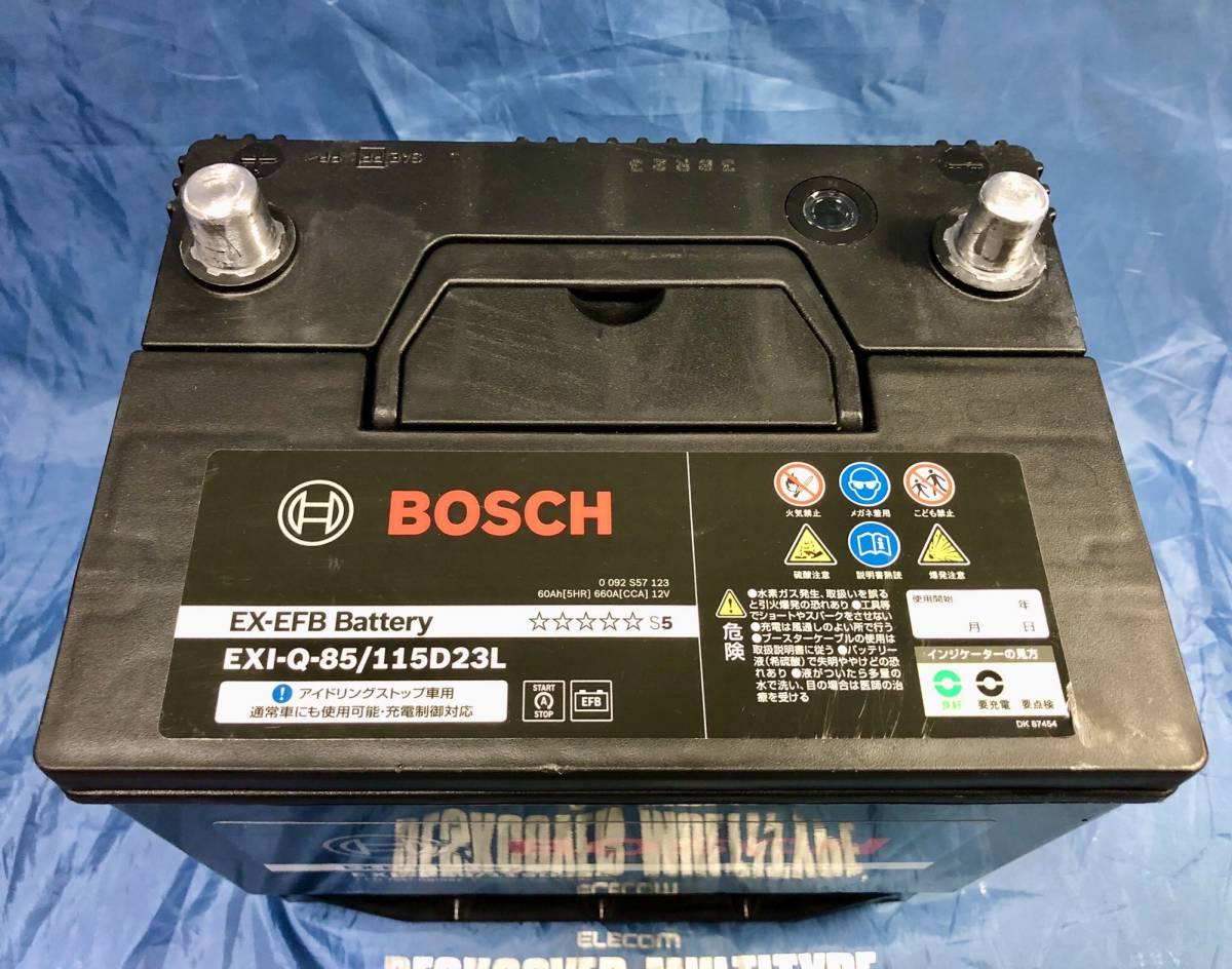 【中古、再生バッテリー!!】BOSCH EX-EFB Battery EXI-Q-85/115D23L (メーカー製造年’23)_画像4