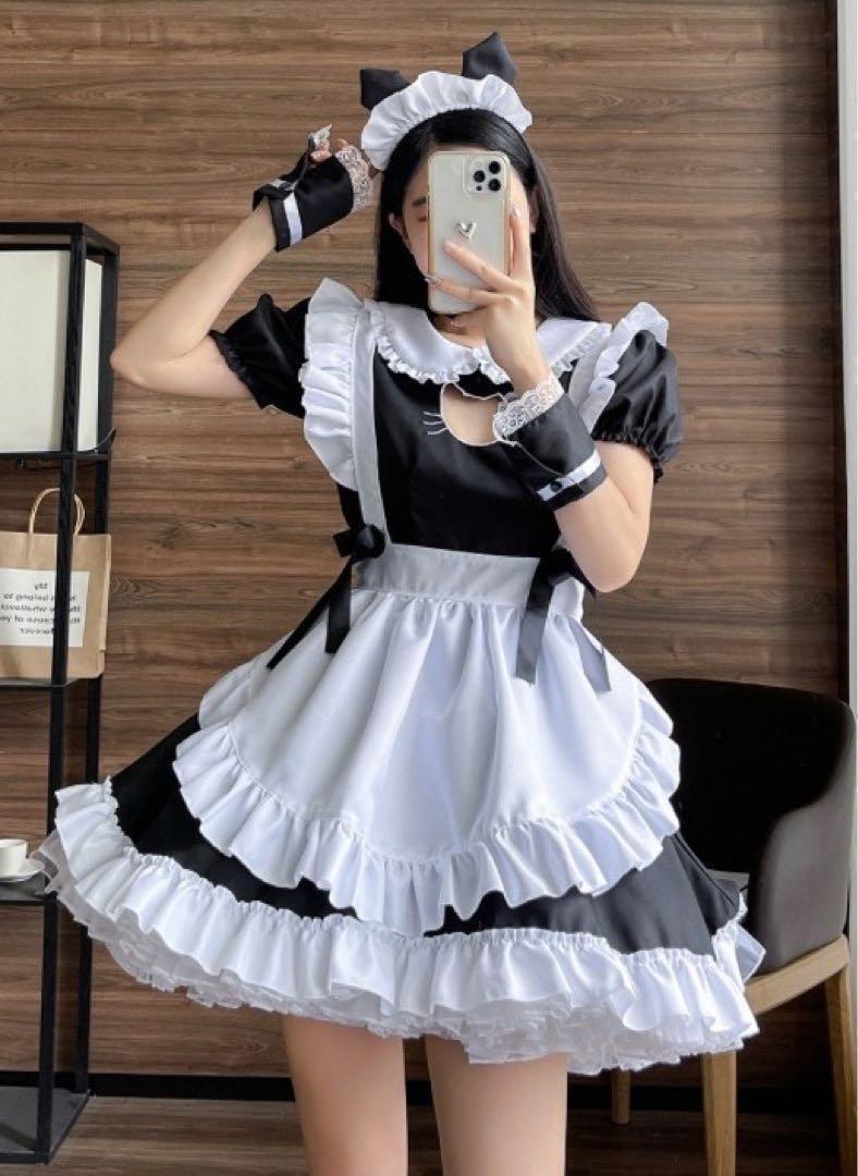 D大きいサイズ コスプレ 5L メイド服　ゴスロリ パーティ N151_画像3