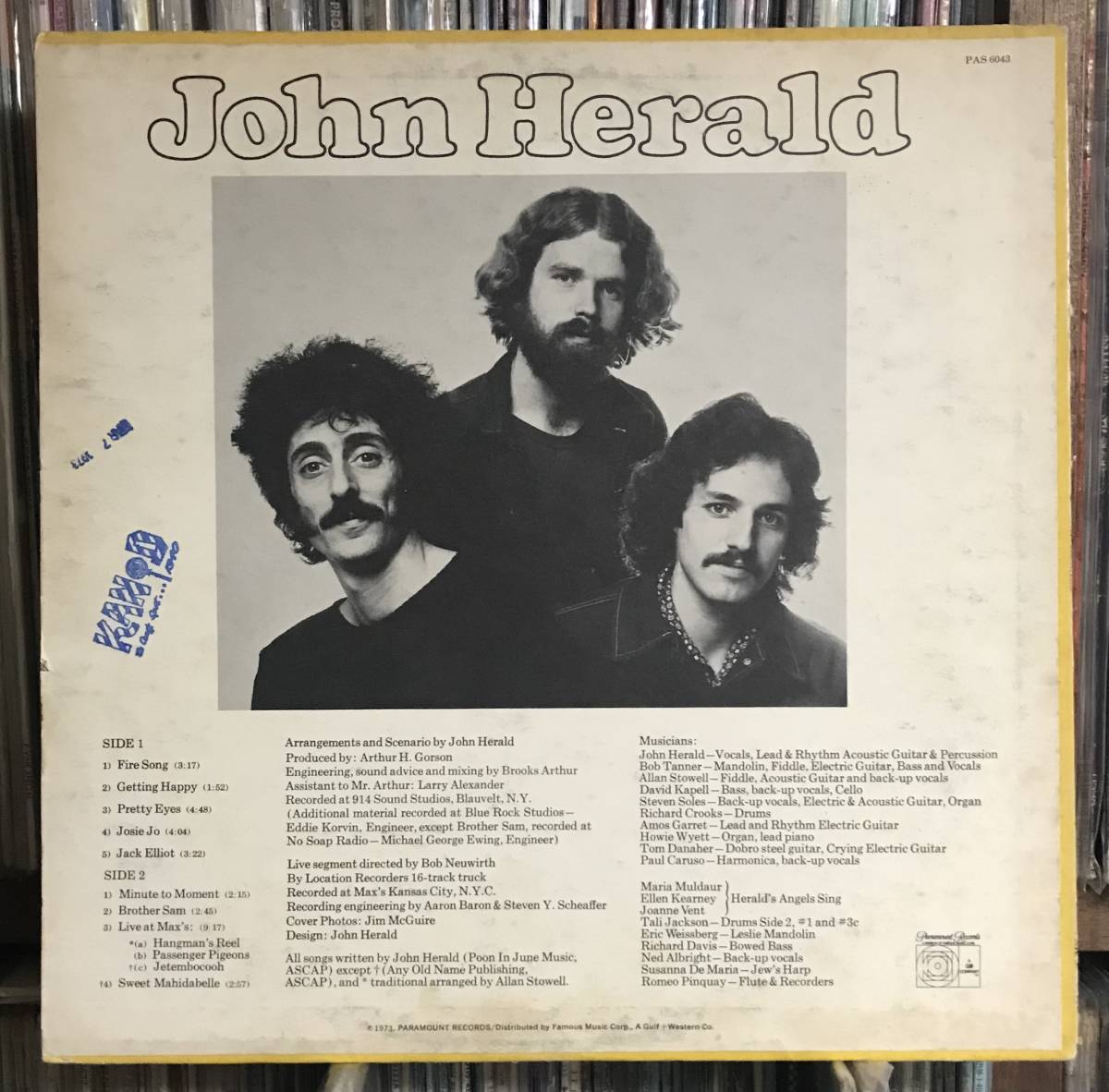 John Herald ジョン・ヘラルド　LP SSW カントリーロック　Woodstock 「ブラックホーク99選」_画像2