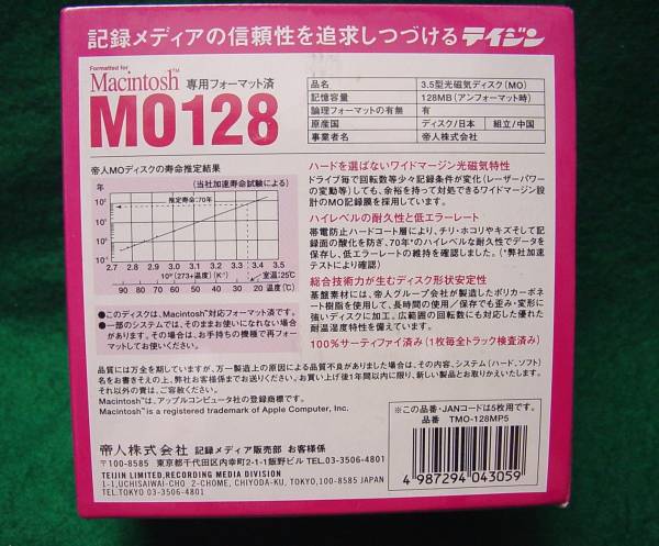 MO128forMacintosh5 sheets pack unopened postage letter pack post service plus 520 jpy 