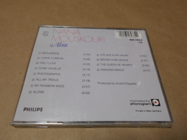 CD　ナナ・ムスクーリ　NANAMOUSKOURI／ALONE　８２６　４３３－２　_画像2