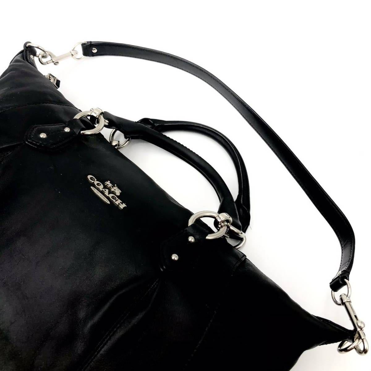 1円 【極美品・定価10万】COACH コーチ トートバッグ ビジネスバッグ ショルダーバッグ 2way 大容量 ブラック レザー メンズ_画像7