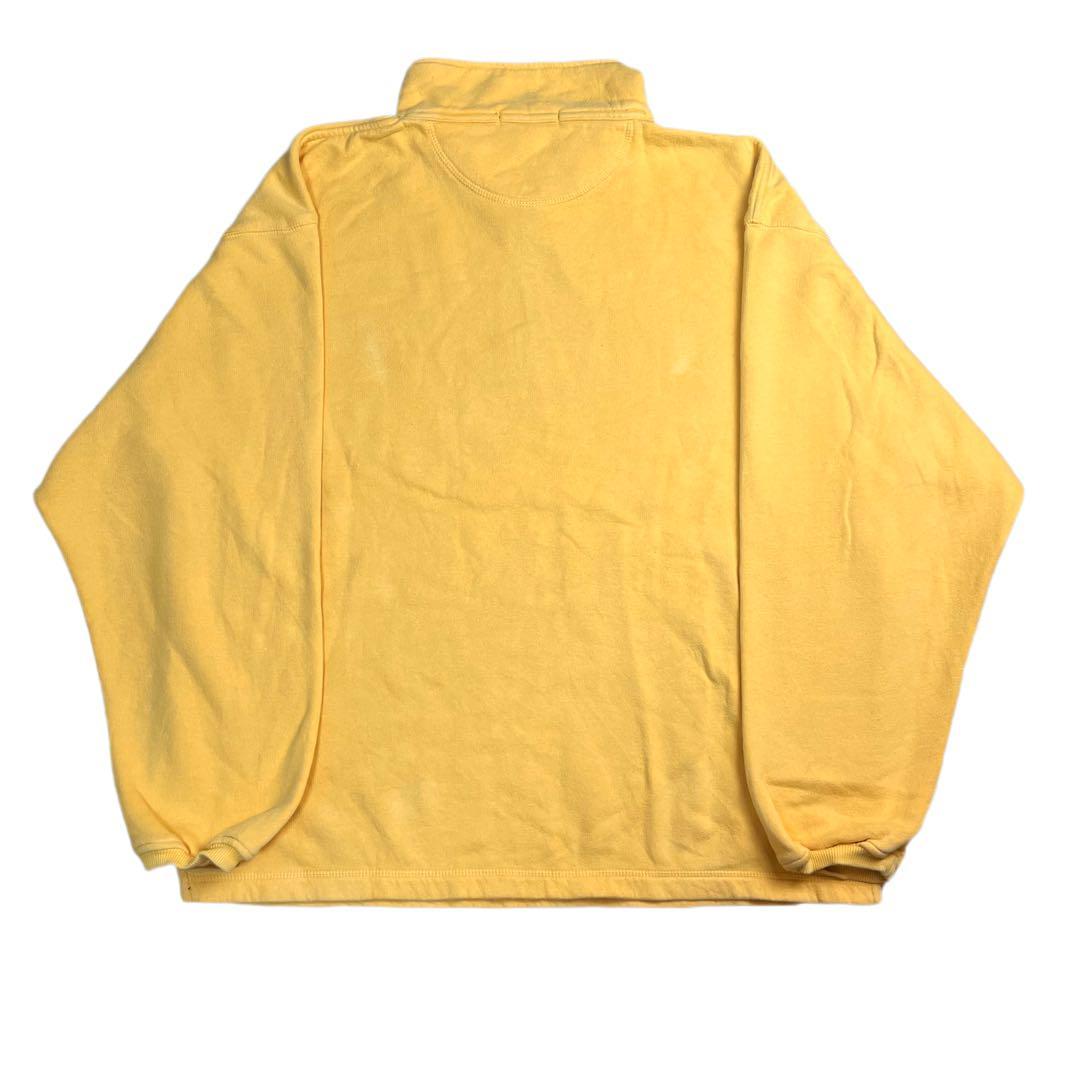 XL 古着　ハーフジップ　刺繍　ワンポイント　スウェット　トレーナー　アメカジ　イエロー　黄色　ビッグシルエット　ビッグサイズ_画像8