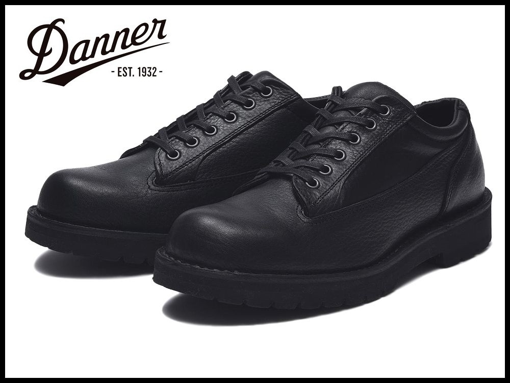 送無 新品 Danner ダナー D211407 グレシャム シボ革 オイルドレザー ウォーキング シューズ ブーツ 短靴 吸汗 速乾 アウトドア 黒 25.5 ①_画像2