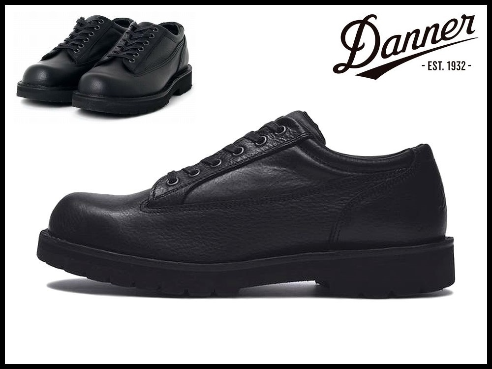 送無 新品 Danner ダナー D211407 グレシャム シボ革 オイルドレザー ウォーキング シューズ ブーツ 短靴 吸汗 速乾 アウトドア 黒 25.5 ②