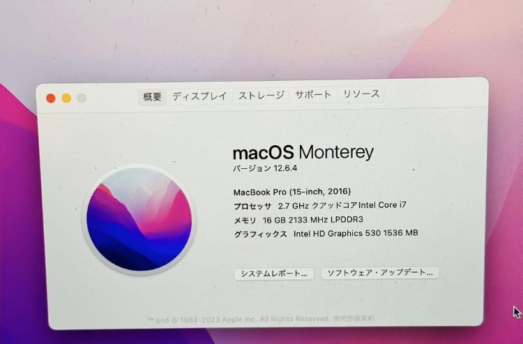 MacBook Pro(15inch 2016)1TB_画像2