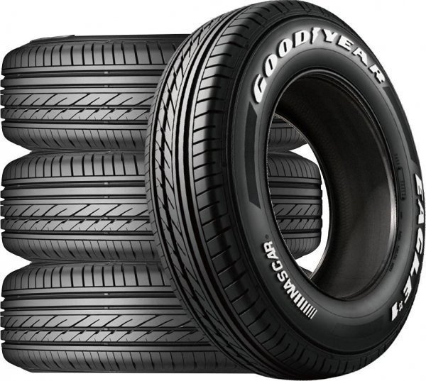 【2023年製 新品】グッドイヤー 215/60R17C 109/107R ナスカー / NASCAR ホワイトレター【サマータイヤ 4本セット】_画像1