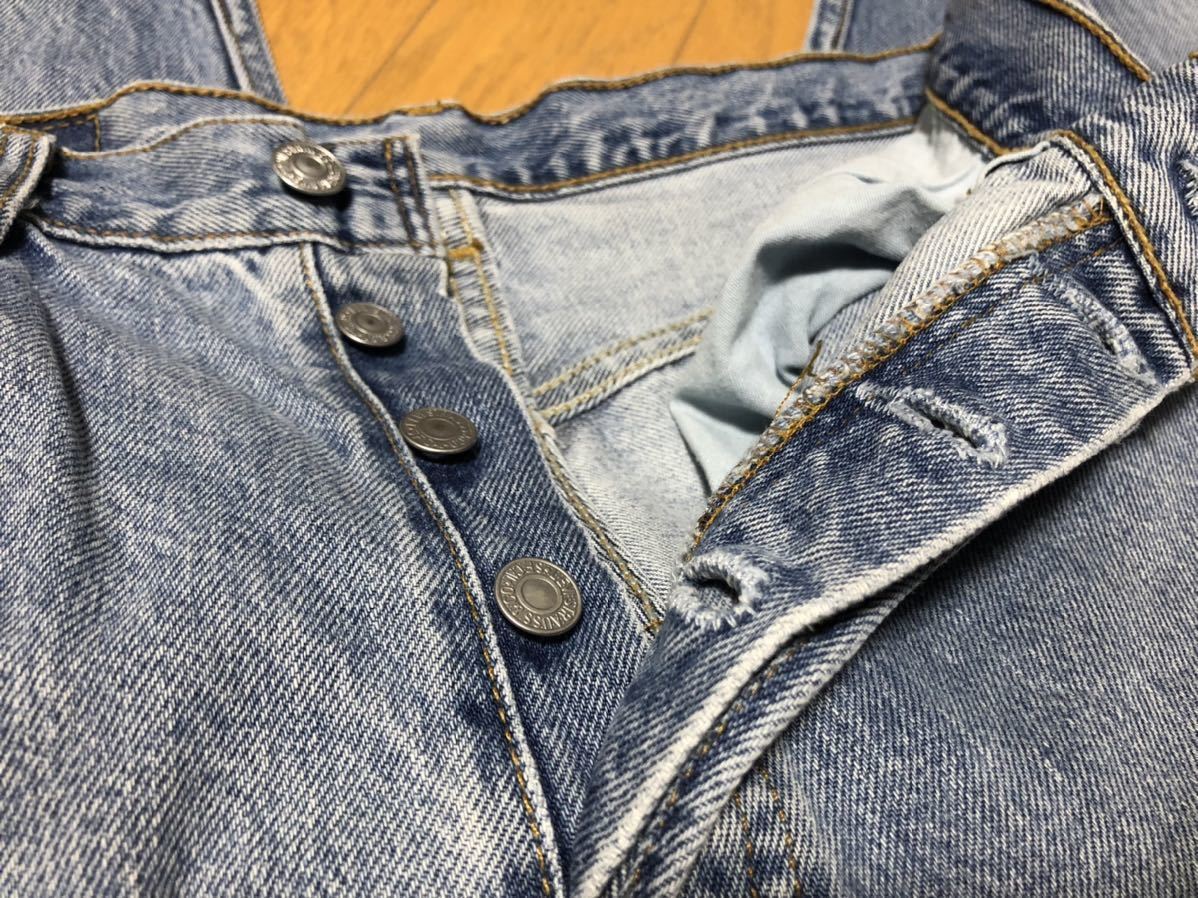 01年12月00sヴィンテージMADE IN CANADAカナダ製Levi's リーバイス501-0193デニムパンツボタン裏217表記W33実測W82cmL84cm_画像7