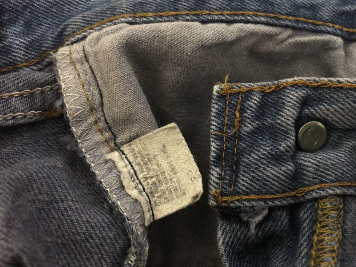 80s中期ヴィンテージMADE IN USAアメリカ製Levi's リーバイス501内股シングル後染めデニムパンツボタン裏527表記W30実測W74cmL71cm_画像3