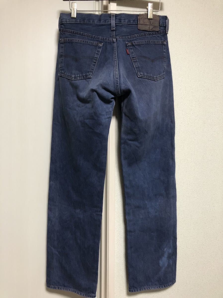 80s中期ヴィンテージMADE IN USAアメリカ製Levi's リーバイス501内股シングル後染めデニムパンツボタン裏527表記W30実測W74cmL71cm_画像6