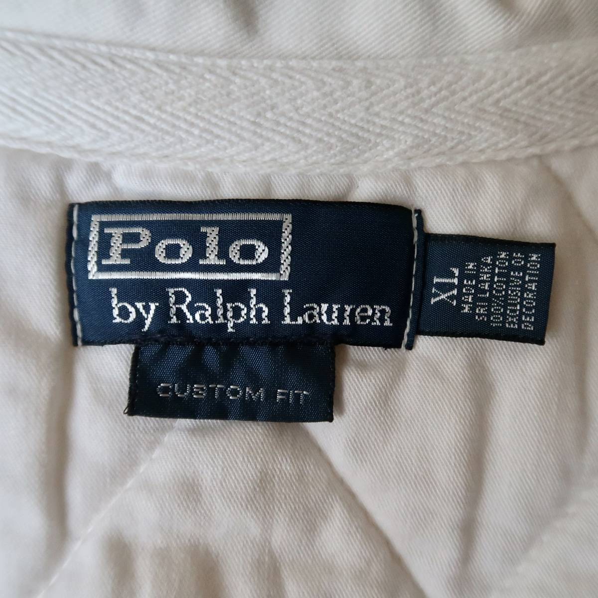  хорошая вещь [POLO by Ralph Lauren стеганое полотно плечо & патрубок все ecru soft хлопок f- dead Rugger рубашка надпись XL] белый 