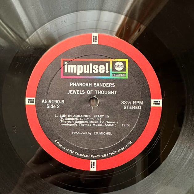 オリジナル ファラオ・サンダース 美品 コーティング LP レコード スピリチュアル Black Jazz フリージャズ Impules AS-9190 Us Original _画像6