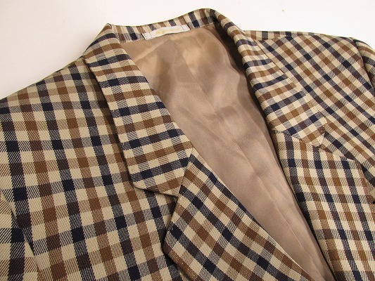 i3275：vintage？Aquascutum アクアスキュータム スカートスーツ上下セットアップ 9/7 定番チェック柄プリーツスカート＆ジャケット/レトロ_画像5