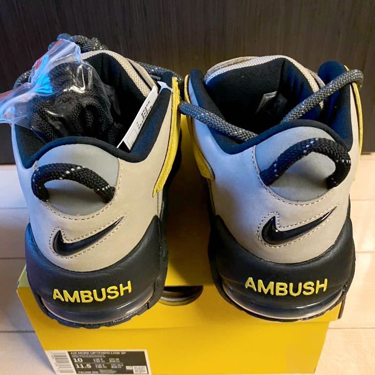 Nike × AMBUSH Air More Uptempo Low SP “Limestone/Vivid Sulfur” US10 28cm 新品未使用 SNKRS購入正規品_画像3