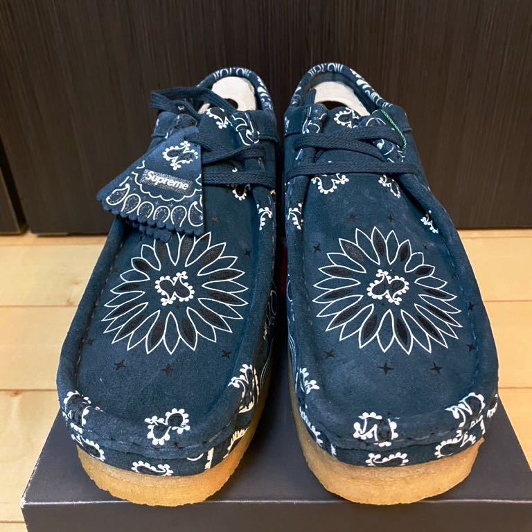 Supreme x CLARKS ORIGINALS Wallabee Blue UK7.5サイズ 新品未使用 スニダン購入_画像2