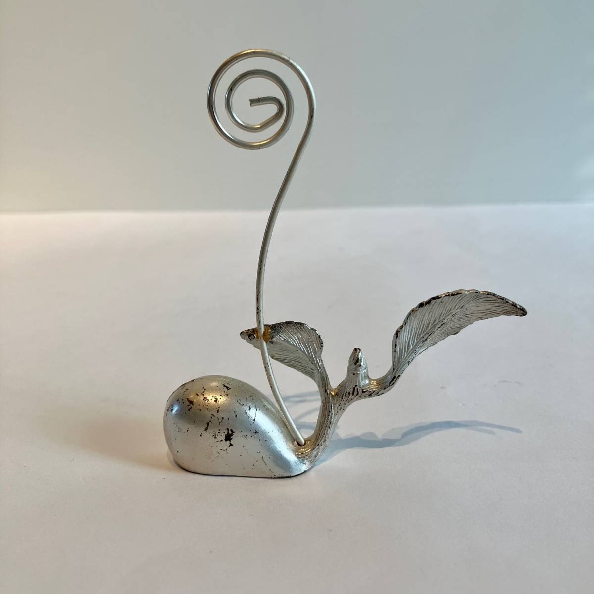  bird silver memory holder memory stand clip ornament 