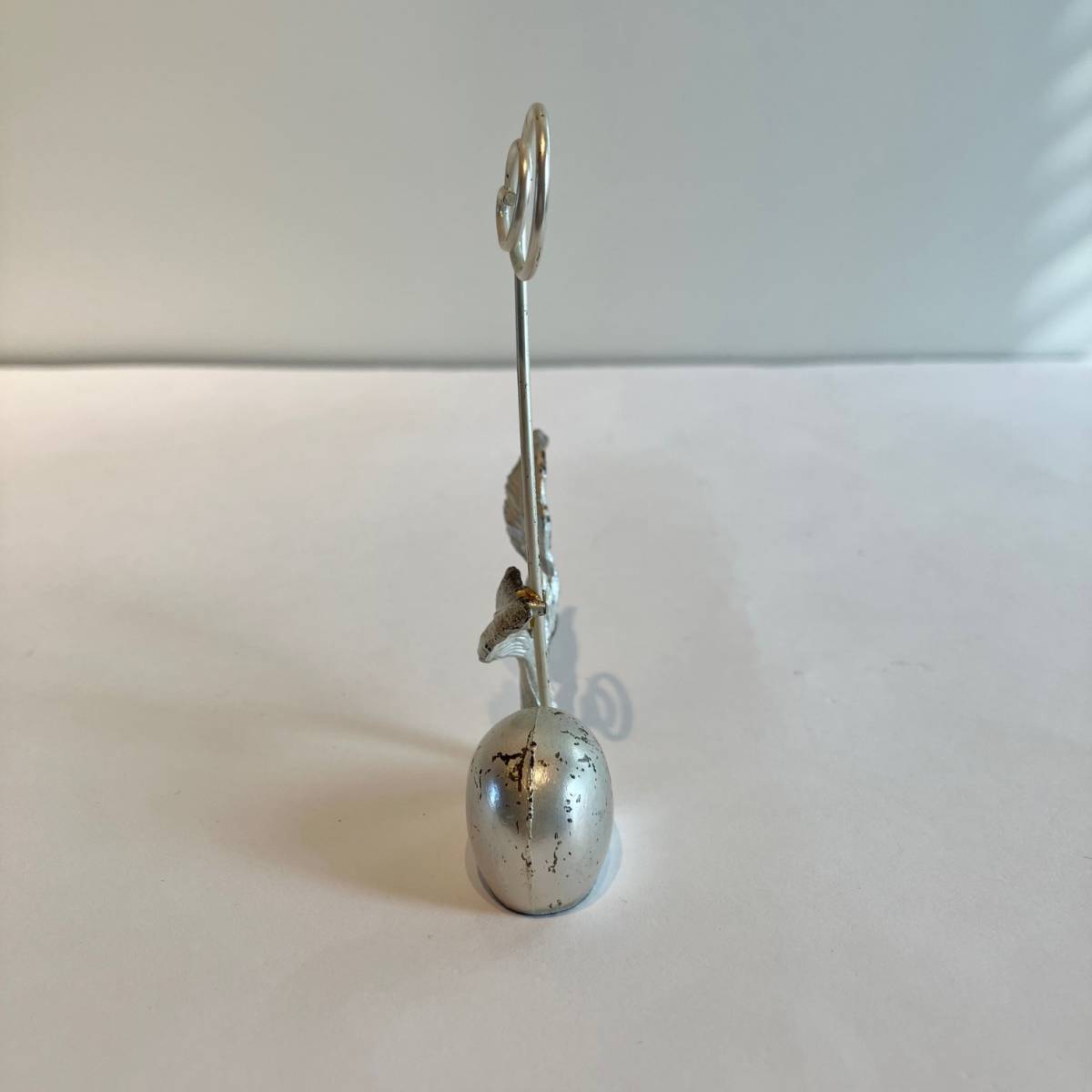  bird silver memory holder memory stand clip ornament 