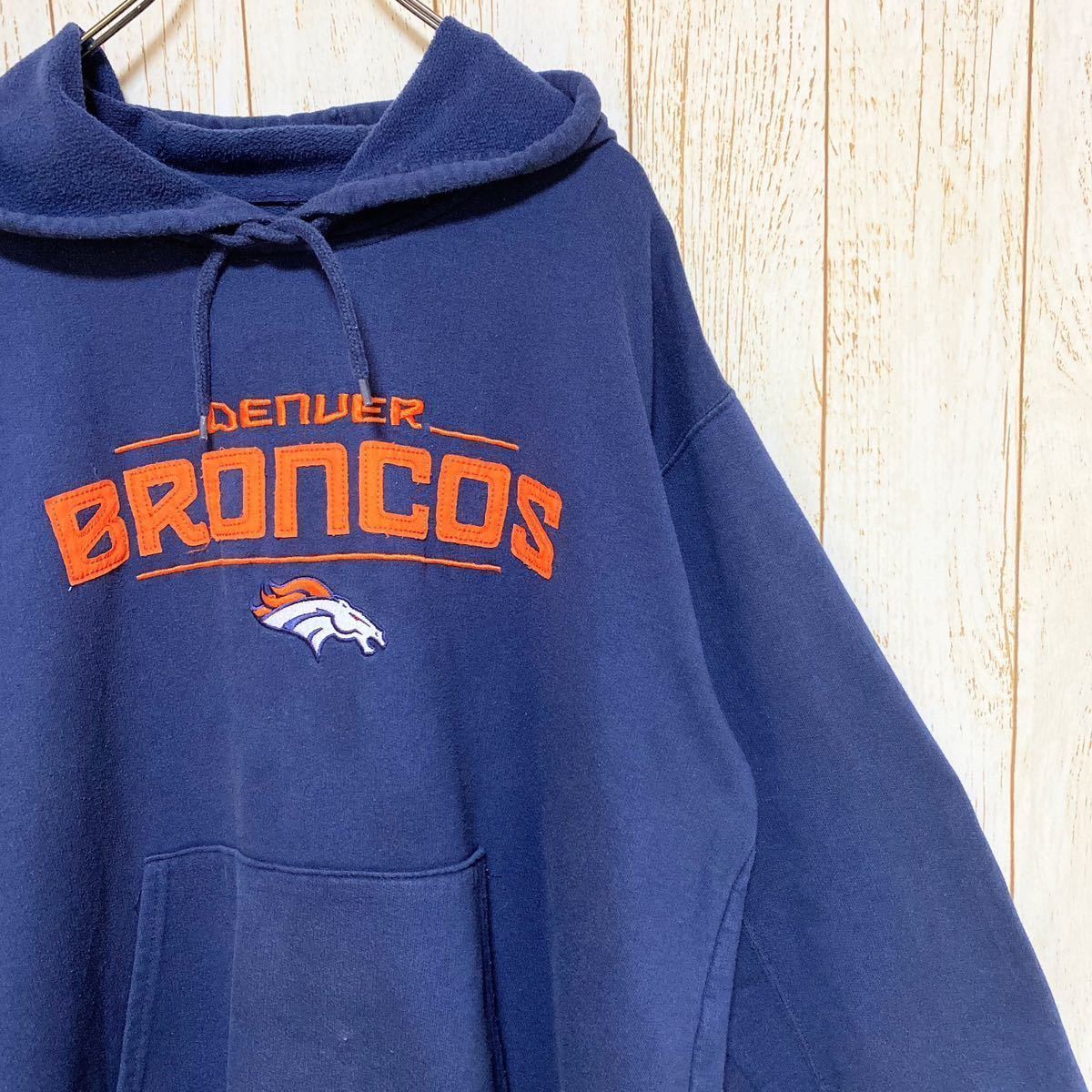 NFL Denver Broncos デンバー・ブロンコス スウェット パーカー L USA古着 アメリカ古着_画像1