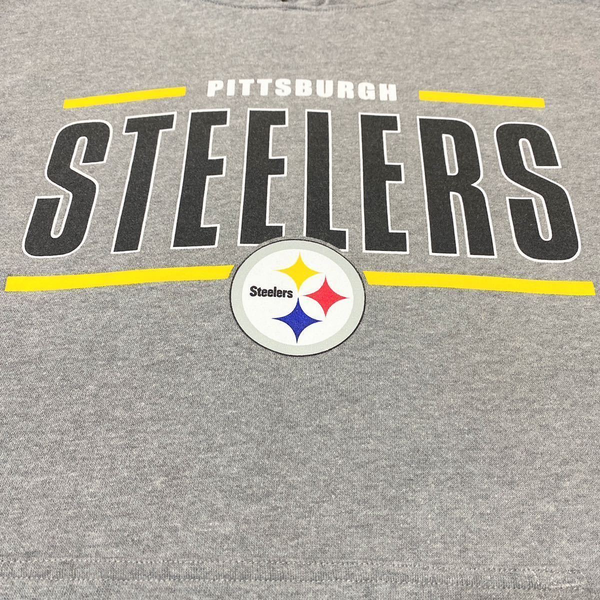 NFL Pittsburgh Steelers ピッツバーグ・スティーラーズ プリント スウェット パーカー L USA古着 アメリカ古着_画像5